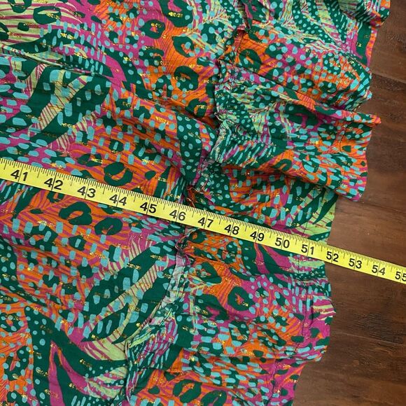 BRITON COURT Willow Maxi Dress Multicolor Tiered Metallic Boho NWOT - Picture 10 of 10